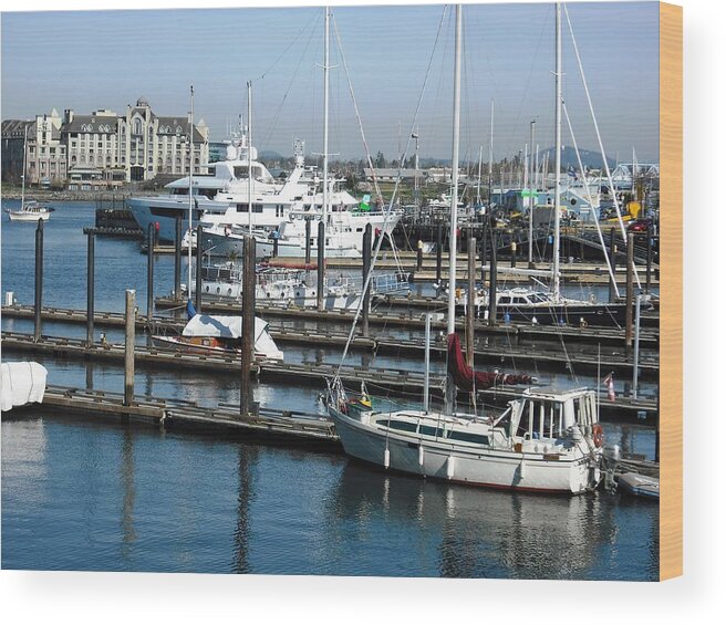 Victoria Wood Print featuring the photograph Victoria Inner Harbour by Kelly Manning