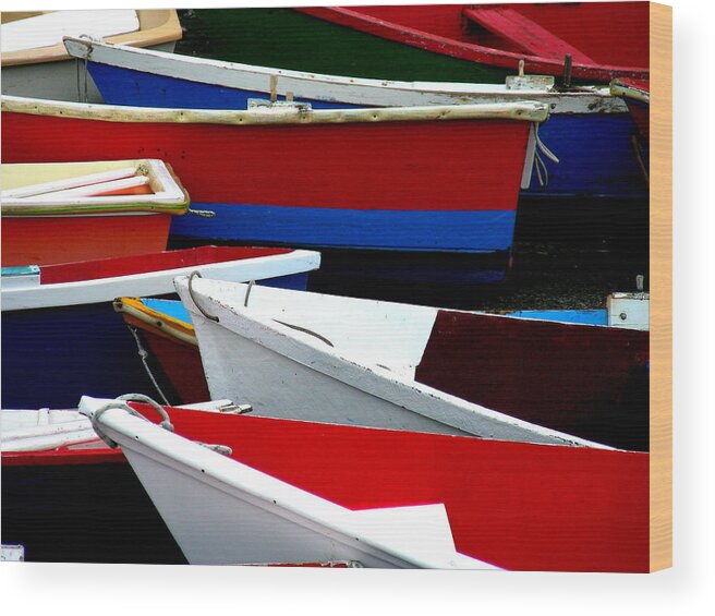 Boats Wood Print featuring the photograph Festive by Jean Wolfrum
