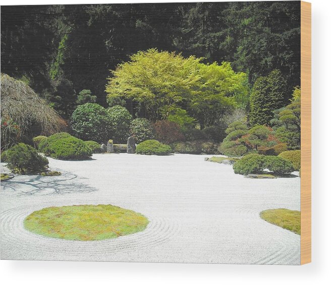 Japanese Garden Wood Print featuring the photograph Portland Japanese Garden by Kelly Manning