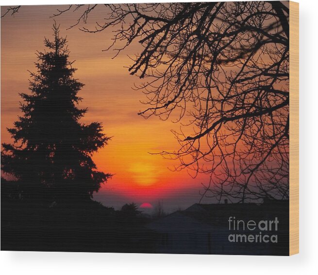 Sunset Wood Print featuring the photograph Sunset #7 by Sylvie Leandre
