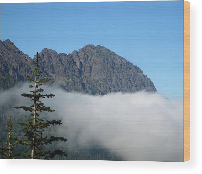 Kathy Long Wood Print featuring the photograph Above the Clouds by Kathy Long