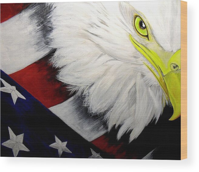 Patriotic Art Wood Print featuring the painting American Pride by Melissa Torres