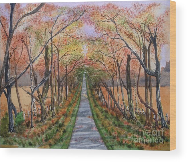Autumn Splendour Wood Print featuring the painting Autumn Splendour by Yvonne Johnstone