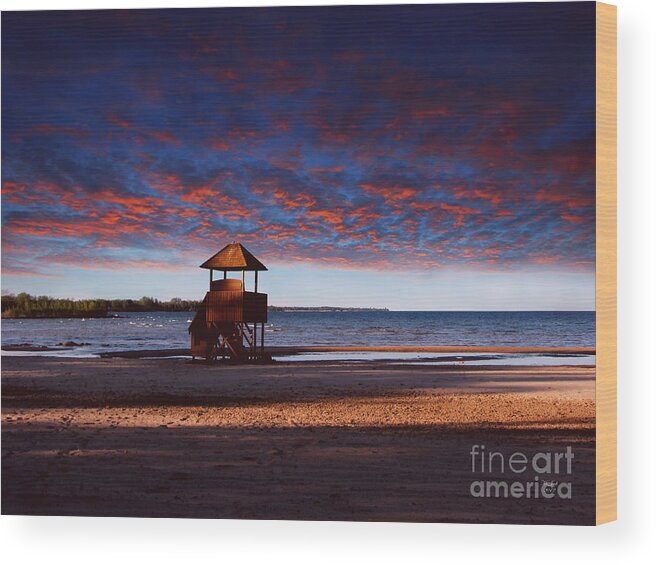Landscape Wood Print featuring the photograph Beach Sunset by Ms Judi