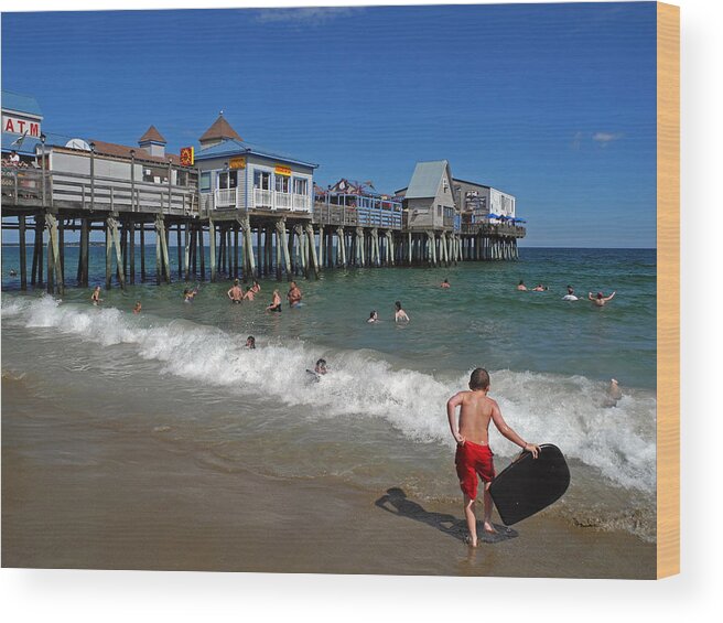 Old Orchard Beach Wood Print featuring the photograph Beneath the Pier by Lynda Lehmann