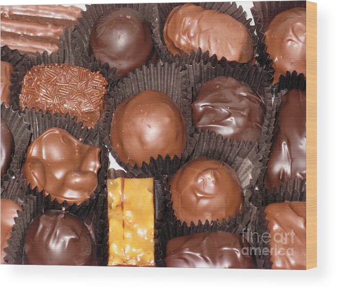 Chocolate Wood Print featuring the photograph Best Collection of Chocolate Sweets 01 by Ausra Huntington nee Paulauskaite