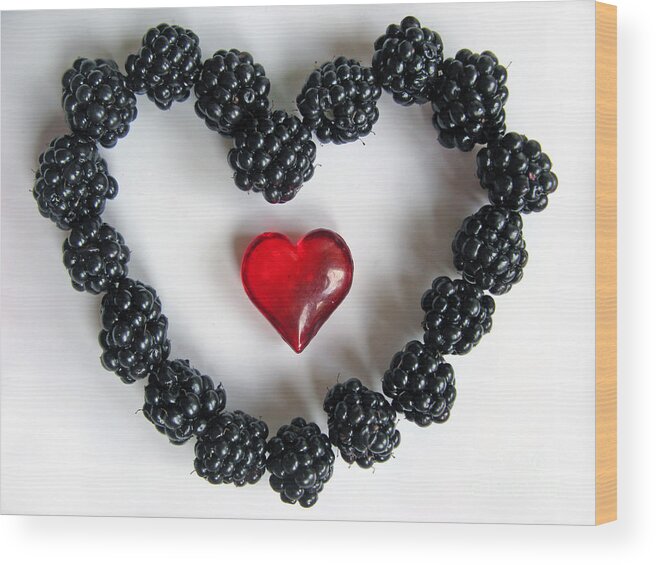 Heart Wood Print featuring the photograph Blackberry Love by Ausra Huntington nee Paulauskaite