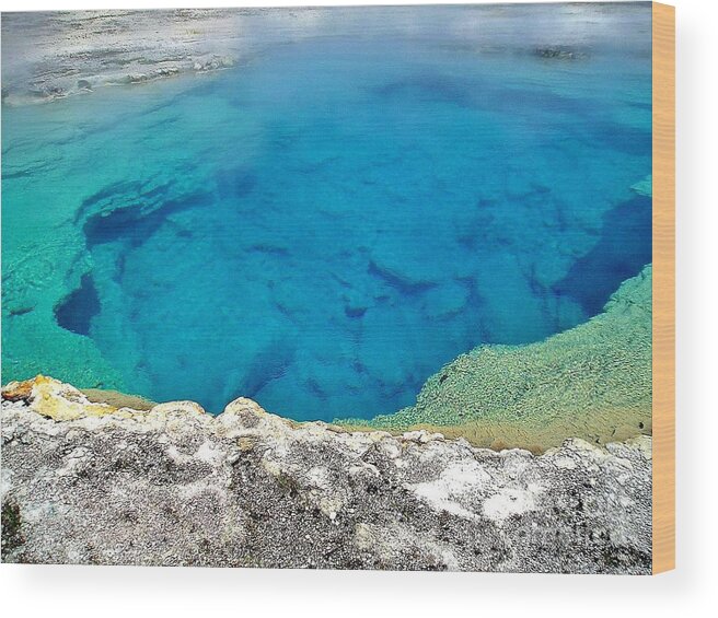 Yellowstone Wood Print featuring the photograph Blue Abyss by Ellen Heaverlo
