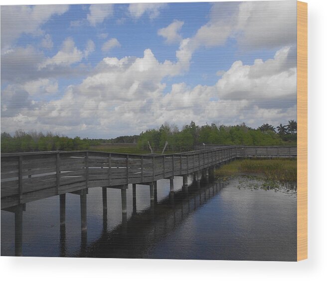 Bridge Wood Print featuring the photograph Bridge Reflections by Sheila Silverstein