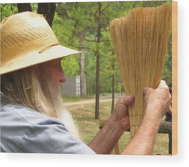 Broom Wood Print featuring the photograph Broom Maker by Kent Dunning