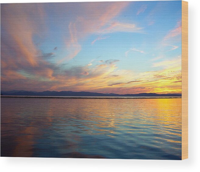 Sunset Wood Print featuring the photograph Butterfly Sky by Mike Reilly