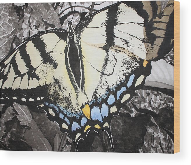 Butterfly Wood Print featuring the painting Callaway Tiger Swallowtail Butterfly by Beth Parrish