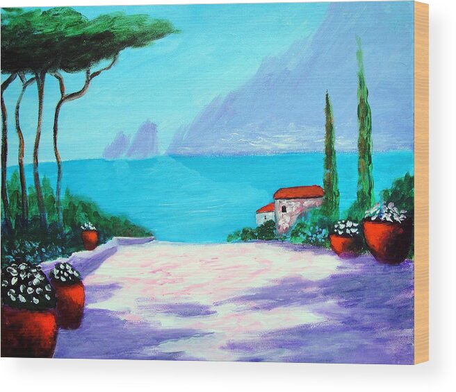 Italy Wood Print featuring the painting Capri Light And Color by Larry Cirigliano