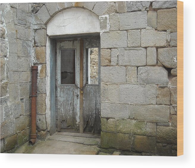 Ennis Wood Print featuring the photograph Chained Doors by Christophe Ennis