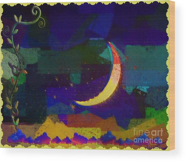 Moon Wood Print featuring the photograph Climb to your Dreams by Michelle Frizzell-Thompson