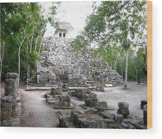 Temple Wood Print featuring the photograph Coba Temple by Keith Stokes
