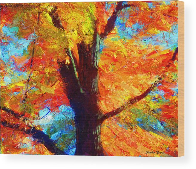 Fall Wood Print featuring the digital art Colors of Autumn by Stephen Younts