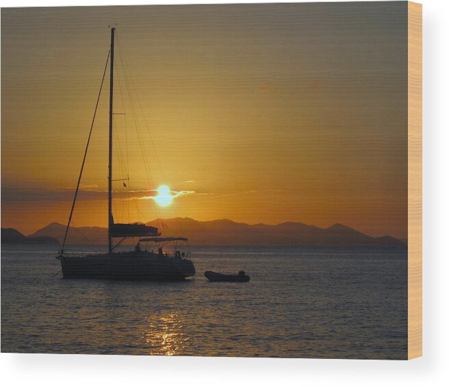 Sunset Wood Print featuring the photograph Cooper Island Sunset by Life Makes Art
