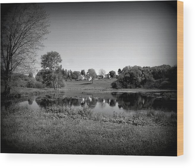 Connecticut Wood Print featuring the photograph Country black and white by Kim Galluzzo
