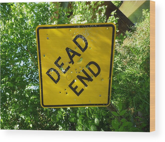 Dead End Wood Print featuring the photograph Dead End Target by Douglas Fromm