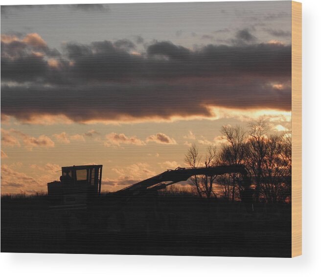 Sundown Wood Print featuring the photograph Done For The Day by Kim Galluzzo