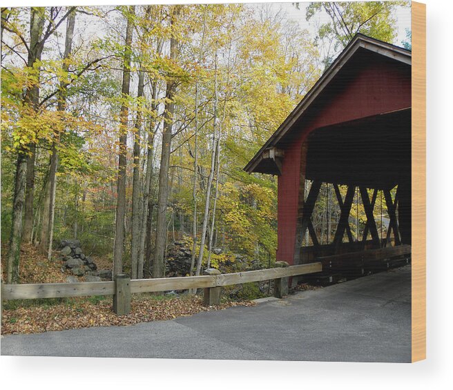 Fall Setting Wood Print featuring the photograph Down by the bride by Kim Galluzzo