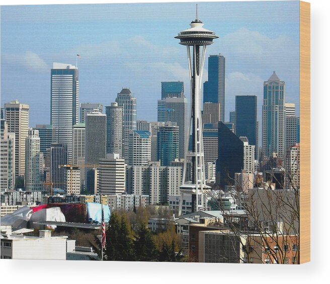 Seattle Wood Print featuring the photograph Downtown Seattle by Kelly Manning