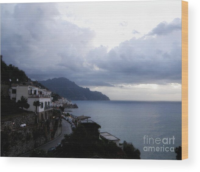 Santa Caterina Wood Print featuring the photograph Early Morning View Of Amalfi From Santa Caterina Hotel by Tatyana Searcy