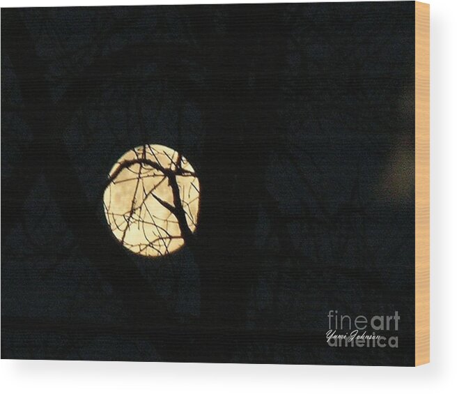 Moon Wood Print featuring the photograph Feb Full Moon by Yumi Johnson