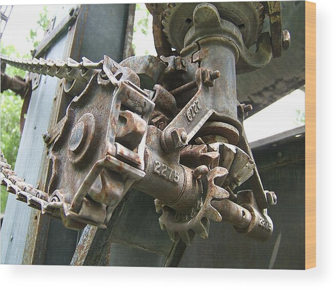 Farm Wood Print featuring the photograph Gears and Sprockets by HW Kateley