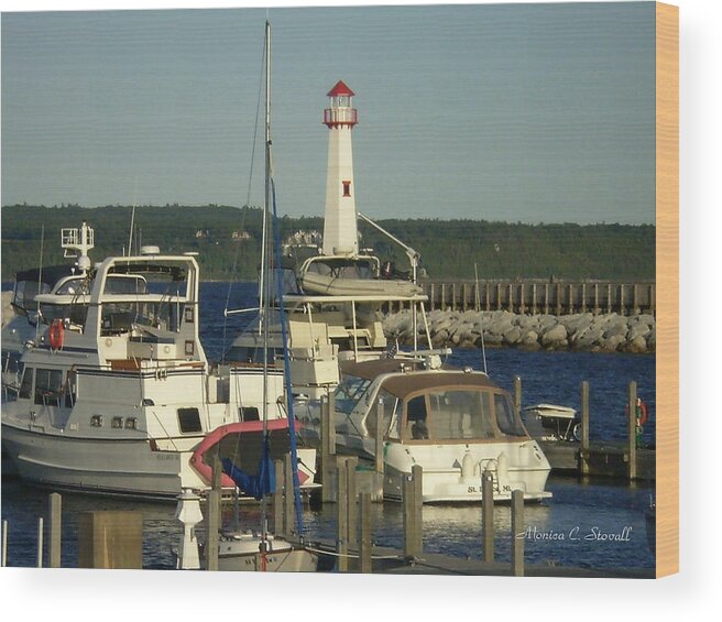  Wood Print featuring the photograph Harbor Collection - St. Ignace MI by Monica C Stovall