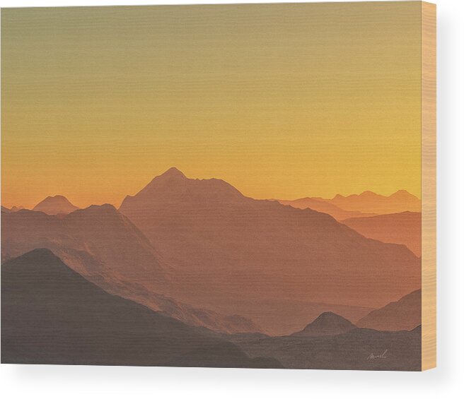 Mountains Wood Print featuring the digital art Heavens Breath 11 by The Art of Marsha Charlebois