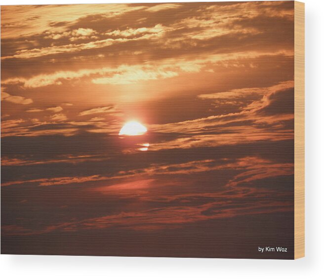 Sunrise Wood Print featuring the photograph I can remove water mark just email me by Kim Galluzzo Wozniak