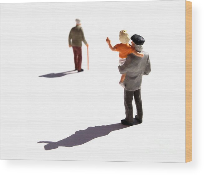 Watching Wood Print featuring the photograph Illustration of elderlys by Bernard Jaubert