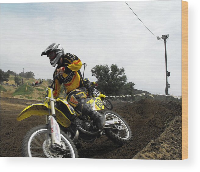 Dirtbike Wood Print featuring the photograph In The Chase by Darrell Moseley
