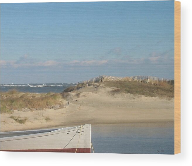 Seascape Wood Print featuring the digital art Inlet 2 by Lin Grosvenor