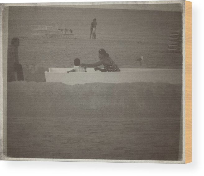 Old Photo Wood Print featuring the photograph La Amor de Playa Sur by Lauren Serene