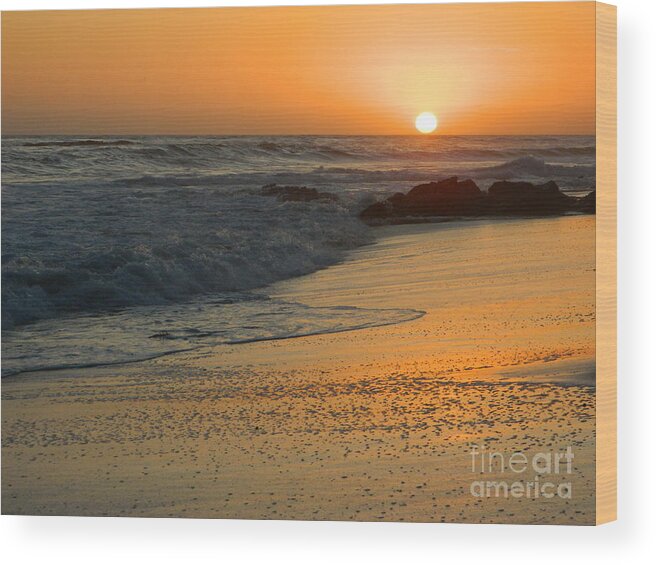 Sea Wood Print featuring the photograph Laguna Sunset by Everette McMahan jr