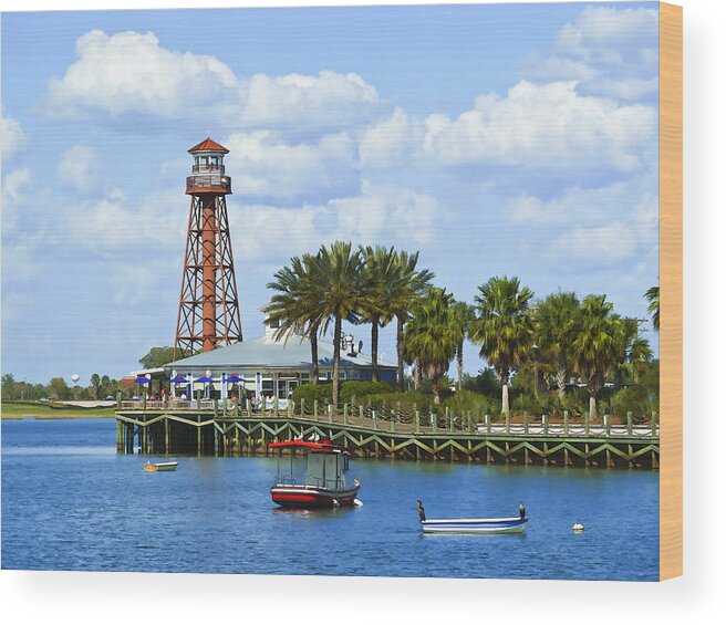 The Villages Wood Print featuring the photograph Lake Sumter in Blue and Green by Betty Eich