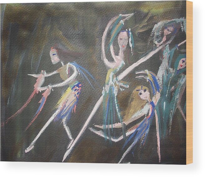 Modern Wood Print featuring the painting Modern Ballet by Judith Desrosiers