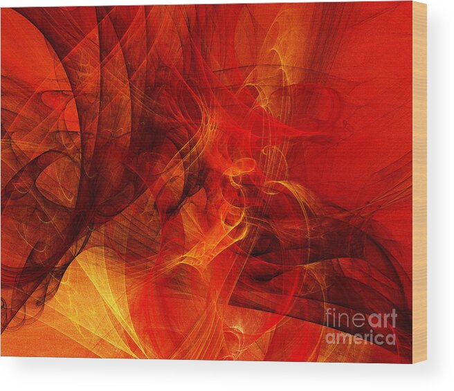 Fractal Wood Print featuring the digital art Music In Motion by Andee Design