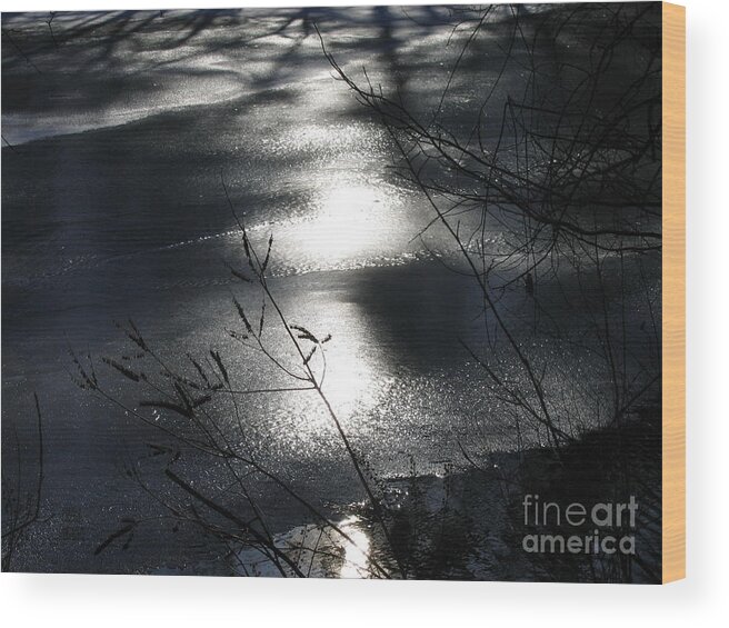 Lake Wood Print featuring the photograph Night Lake by Leela Arnet