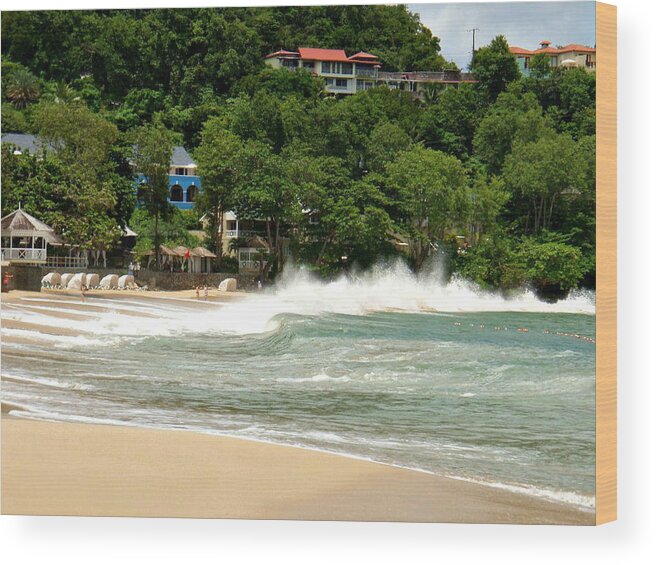 Ocean Wood Print featuring the photograph Ocean Spray by Kimberly Perry