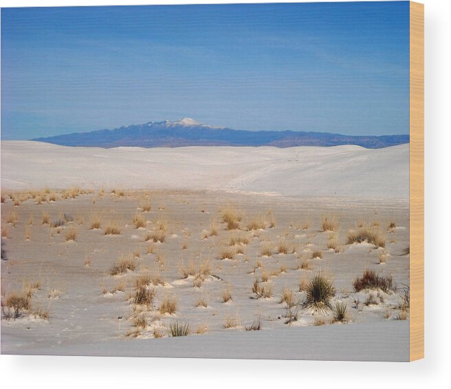 Sand Hills Wood Print featuring the painting Old Baldy Mountain by Randy Rhodes