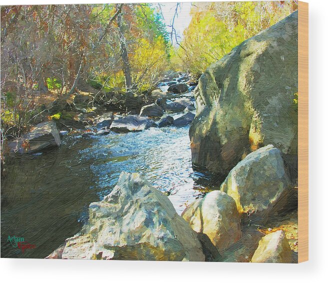 Stream Wood Print featuring the photograph Peaceful by Adam Vance