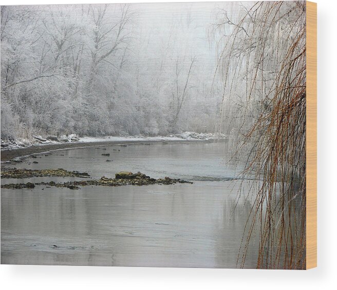 Hoar Wood Print featuring the mixed media Perch Creek Hoar Frost by Bruce Ritchie