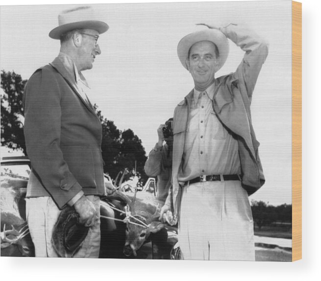 History Wood Print featuring the photograph President Lyndon Johnson Entertains by Everett