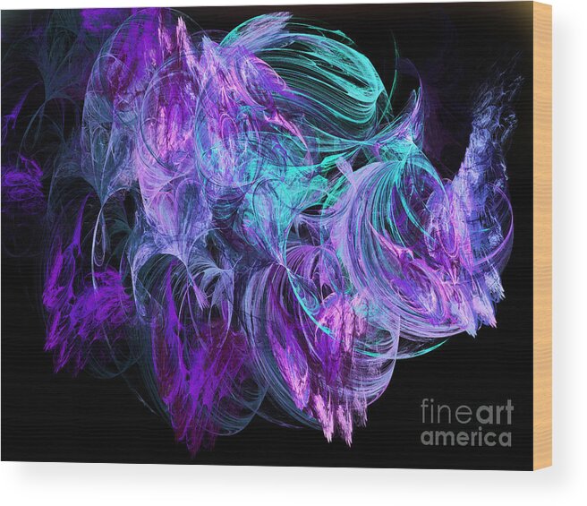 Fine Art Wood Print featuring the digital art Purple Fusion by Andee Design