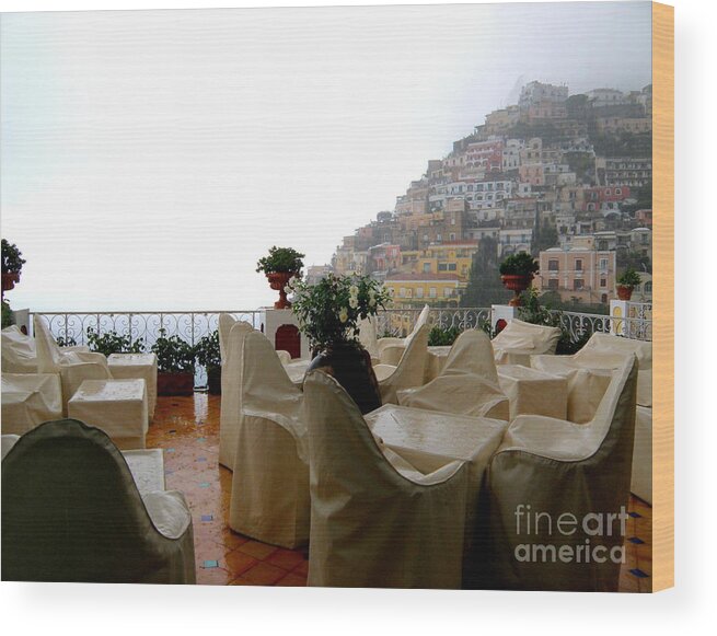 Positano Wood Print featuring the photograph Rain in Positano 2 by Tatyana Searcy