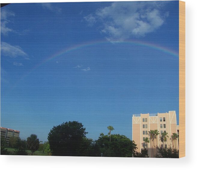 Rainbow Wood Print featuring the photograph Rainbow Morning by Sheila Silverstein